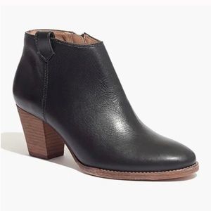 Madewell The Billie Boot Black Leather Ankle Boot size 7
